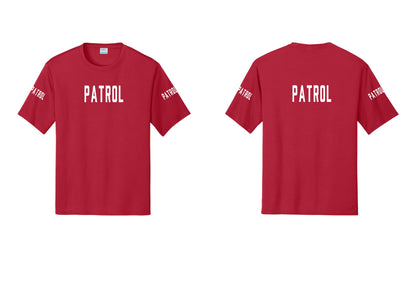 NYC Factory Patrol Performance T-Shirt (Classic) - Front + Back + Patrol Sleeves - Red