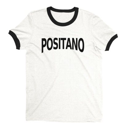 Positano Amalfi Ringer Tee Retro Style Men's T-Shirt - NYC Factory - White
