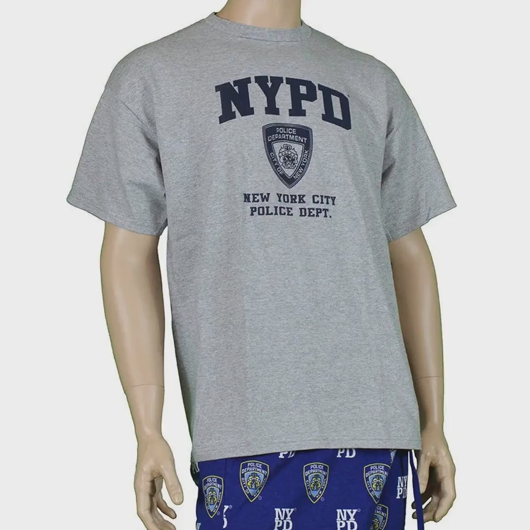9/11 Offiziell lizenziertes Memorial NYPD Kurzarm-T-Shirt Grau