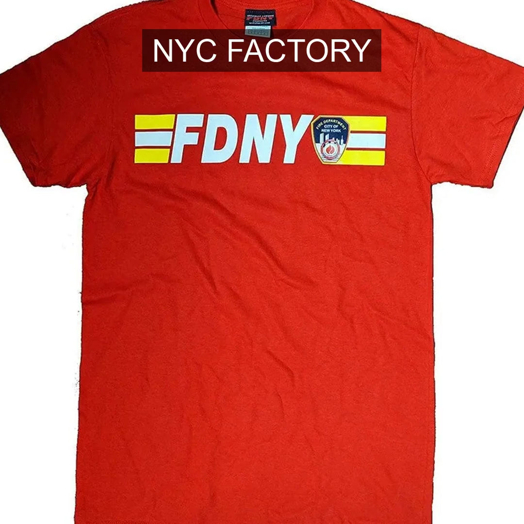 Charger la vidéo: FDNY T-shirt à manches courtes pour homme Keep Back 200 Feet T-shirt Rouge