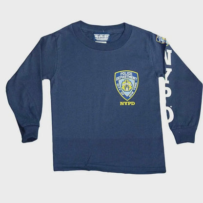 NYPD Boys' Officially Licensed Navy Long Sleeve Tee
