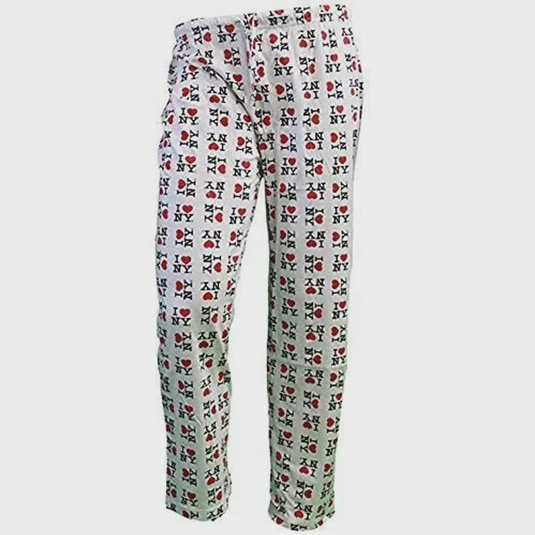 I Love NY Unisex White Lounge Pants