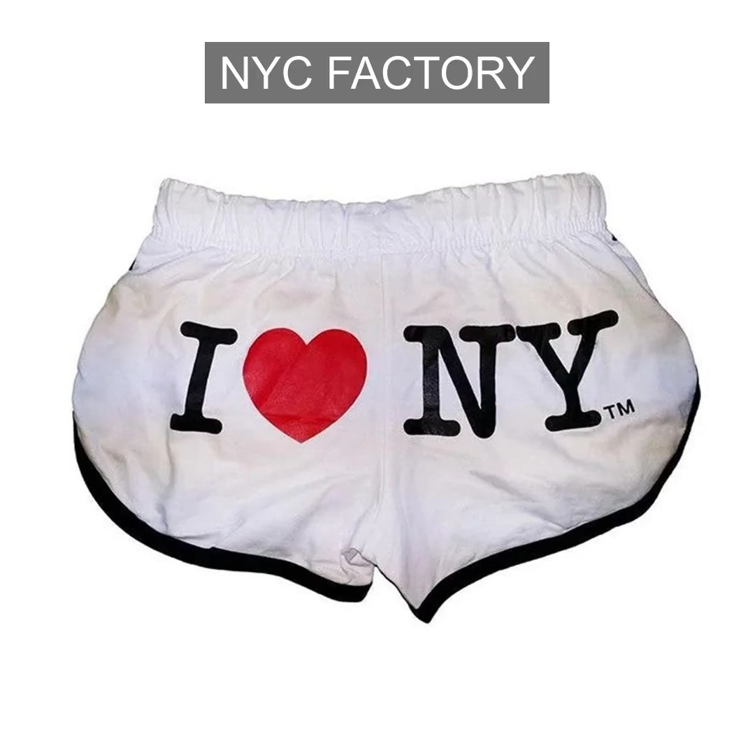 I Love NY Women's White Summer Shorts