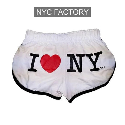 I Love NY Women's White Summer Shorts