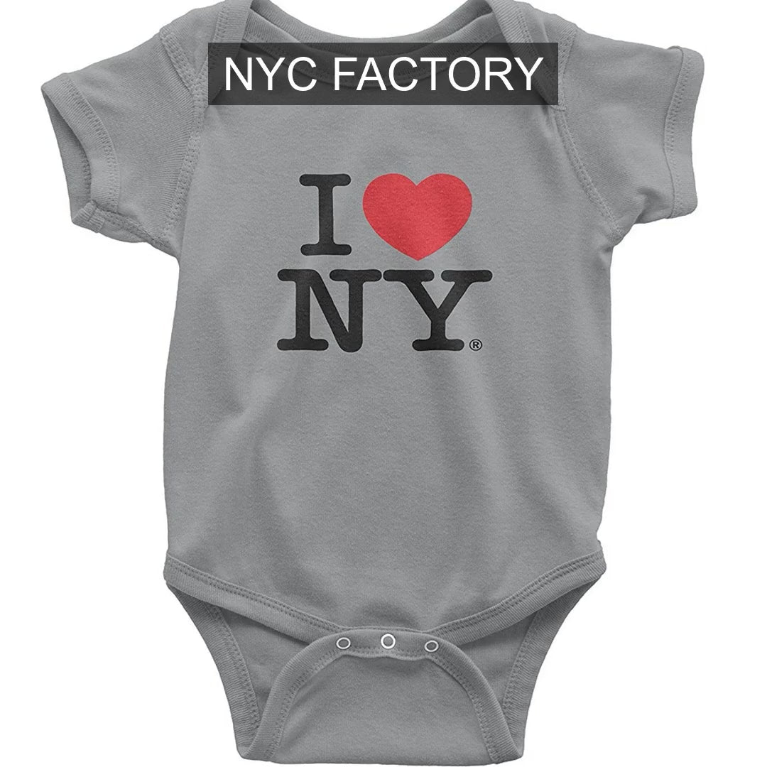 Cargar video: I Love NY Infant Gray Bodysuit