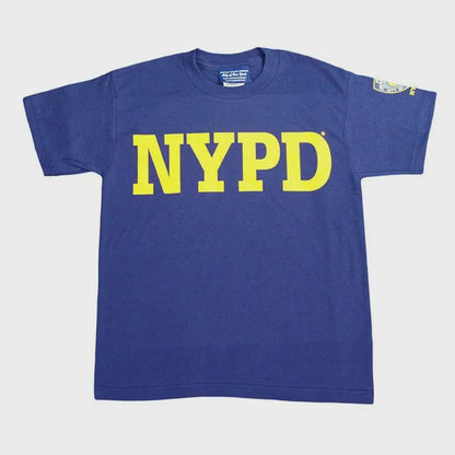 NYPD Kinder-Kurzarm-Siebdruck-Ärmel-Abzeichen-T-Shirt Marineblau