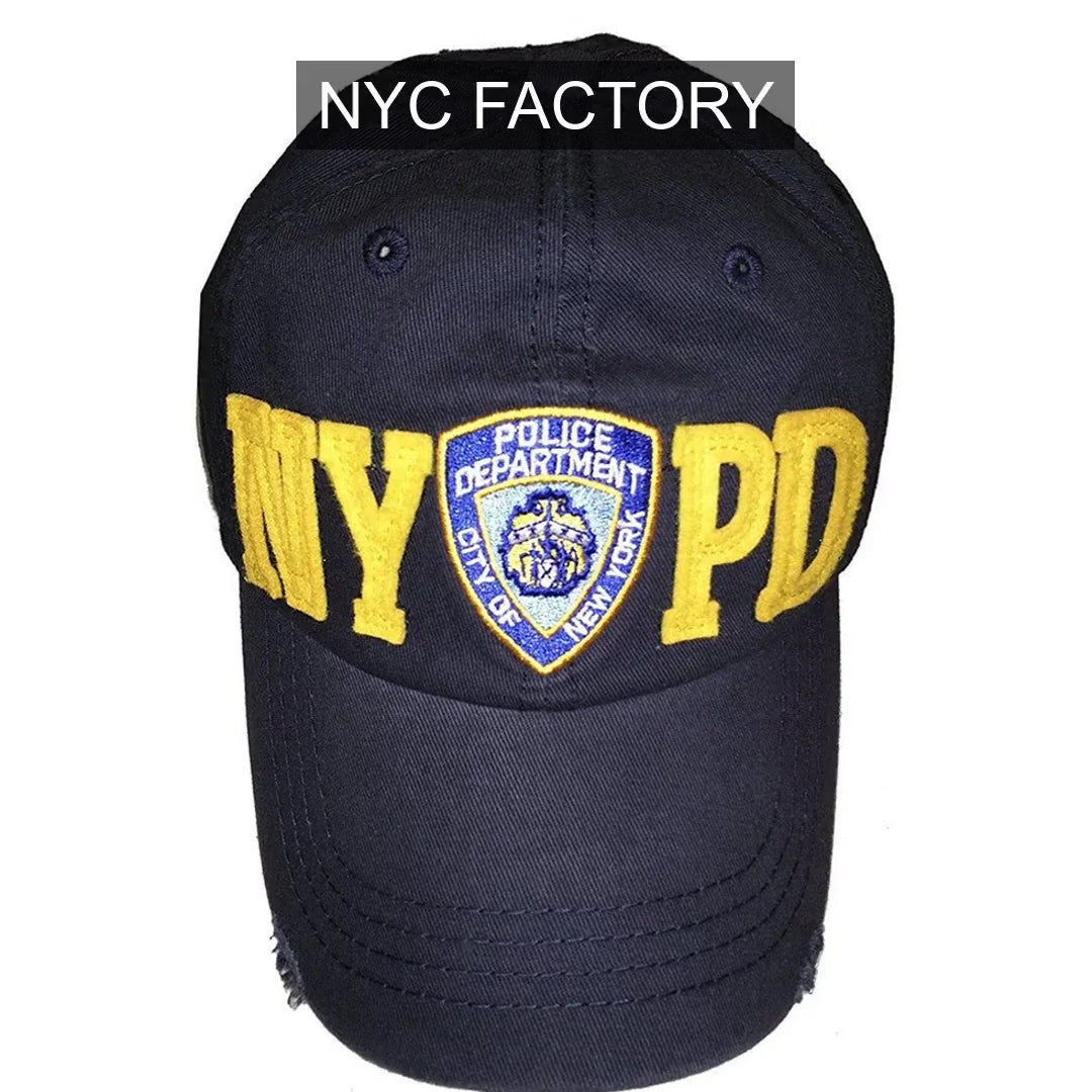Load video: NYPD Men's Officially Licensed Navy Baseball Hat
