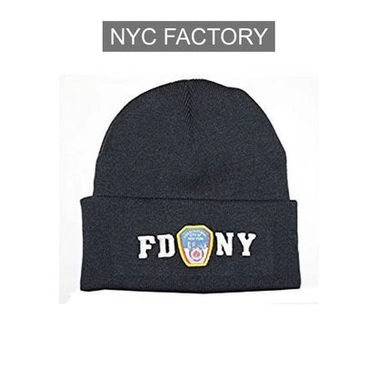 FDNY Wintermütze Polizeiabzeichen Feuerwehr von New York City Navy &amp; Weiß auf...
