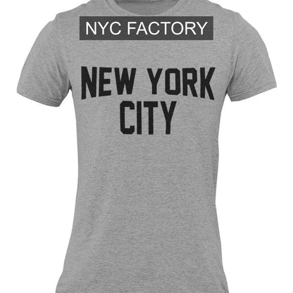 New York City Unisex-T-Shirt Graues Lennon-T-Shirt mit Siebdruck