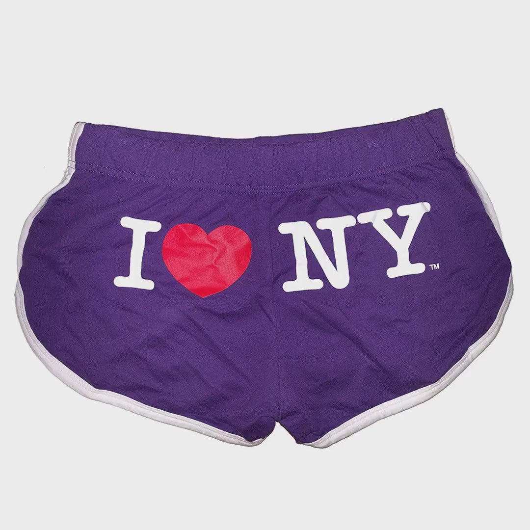 I Love NY Women's Purple Summer Shorts