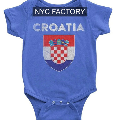 Drapeau de la Croatie T-shirt Body chemise de football coupe du monde rétro en détresse