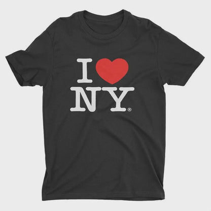 I Love NY New York T-shirt à manches courtes sérigraphié avec cœur pour enfant Noir