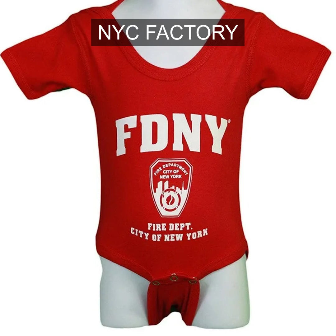 FDNY Unisex Officially Licensed Baby Bodysuit Red