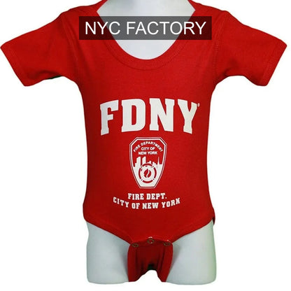 FDNY Unisex Officially Licensed Baby Bodysuit Red