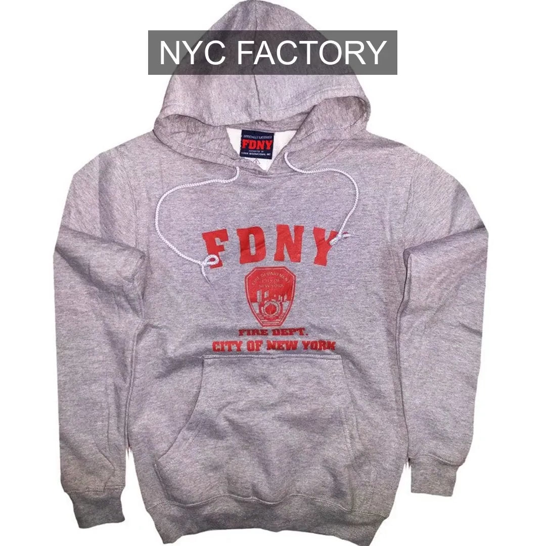 Charger la vidéo: FDNY Sweat à Capuche Enfant Rouge Imprimé Sweat Gris