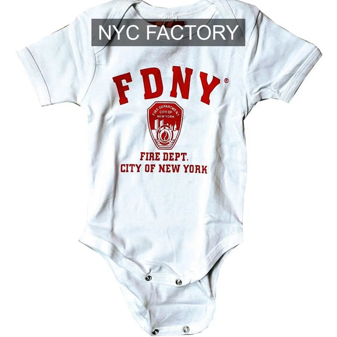 FDNY Baby Unisex Officially Licensed White Bodysuit