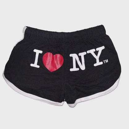 I Love NY Women's Black Summer Shorts