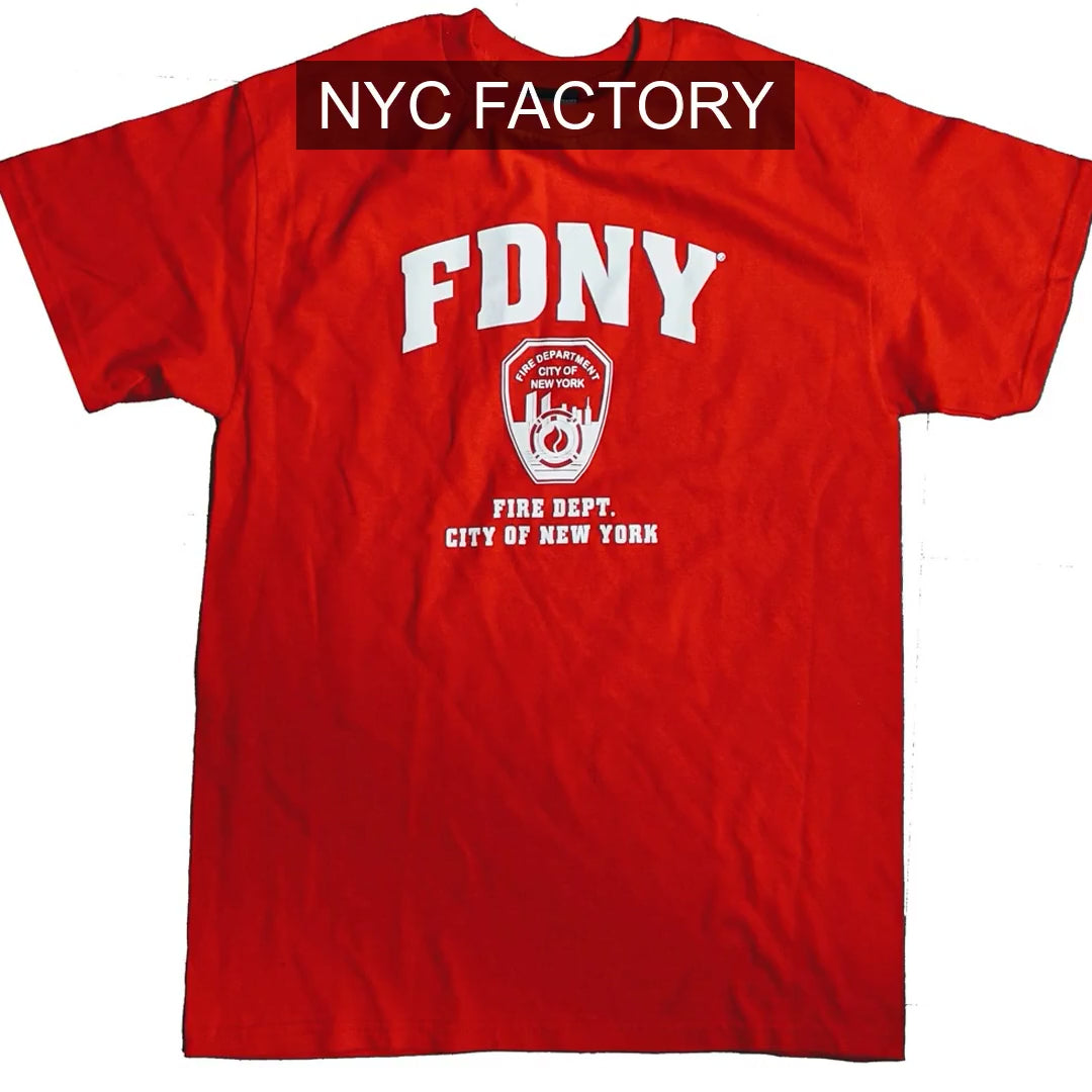 Load video: FDNY Men's Officially Licensed Red T-Shirt