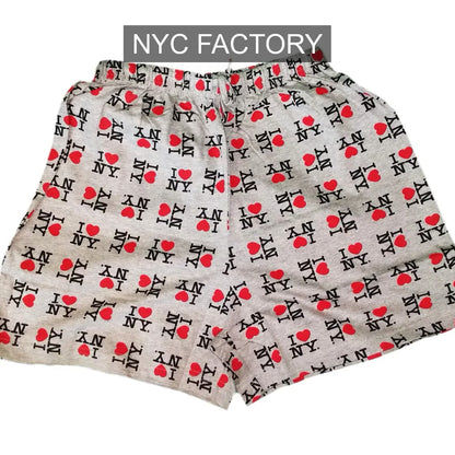 I Love NY Unisex Gray Boxer Shorts