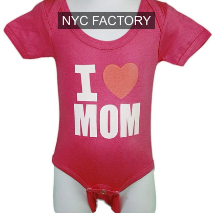 NYC Factory Girls Pink I Heart Mom Baby Bodysuit