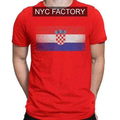 NYC Factory Unisex Croatia Flag Red T-Shirt
