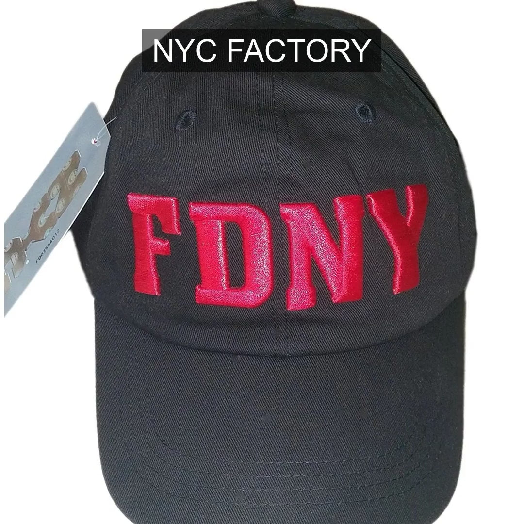 Casquette de Baseball FDNY Lettres Brodées 3d Noir Rouge
