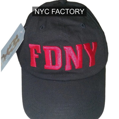 Casquette de Baseball FDNY Lettres Brodées 3d Noir Rouge