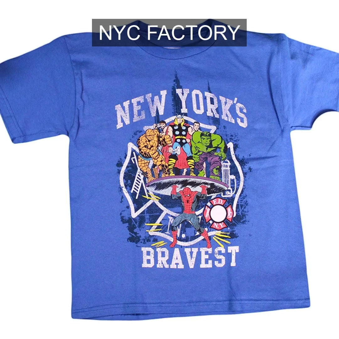 Charger la vidéo: Marvel FDNY Youth T-shirt Enfants T-shirt Bleu