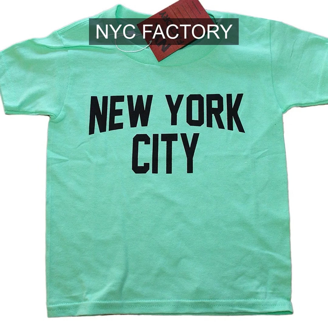 Cargar video: NYC Factory Girls' New York City Mint Green T-Shirt