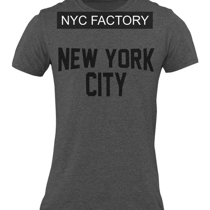 New York City T-shirt unisexe sérigraphié Dark Heather Charcoal Lennon Tee