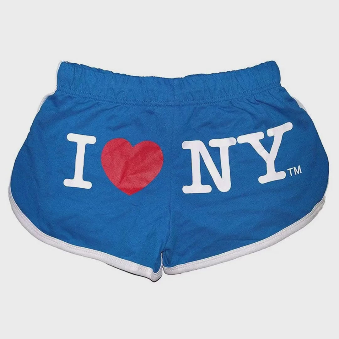 I Love NY Women's Turquoise Summer Shorts