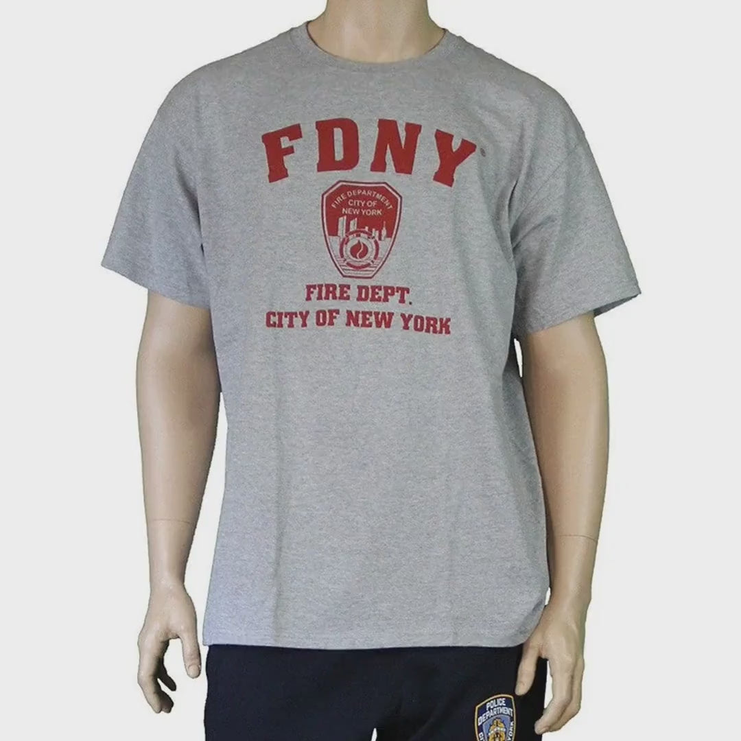 Charger la vidéo: 9/11 Official Licensed Memorial Tee FDNY T-shirt à manches courtes Gris