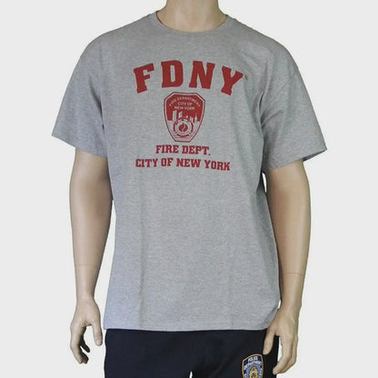 9/11 Offiziell lizenziertes Memorial Tee FDNY Kurzarm-T-Shirt Grau