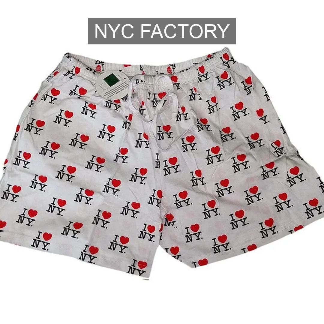 I Love NY Unisex White Boxer Shorts