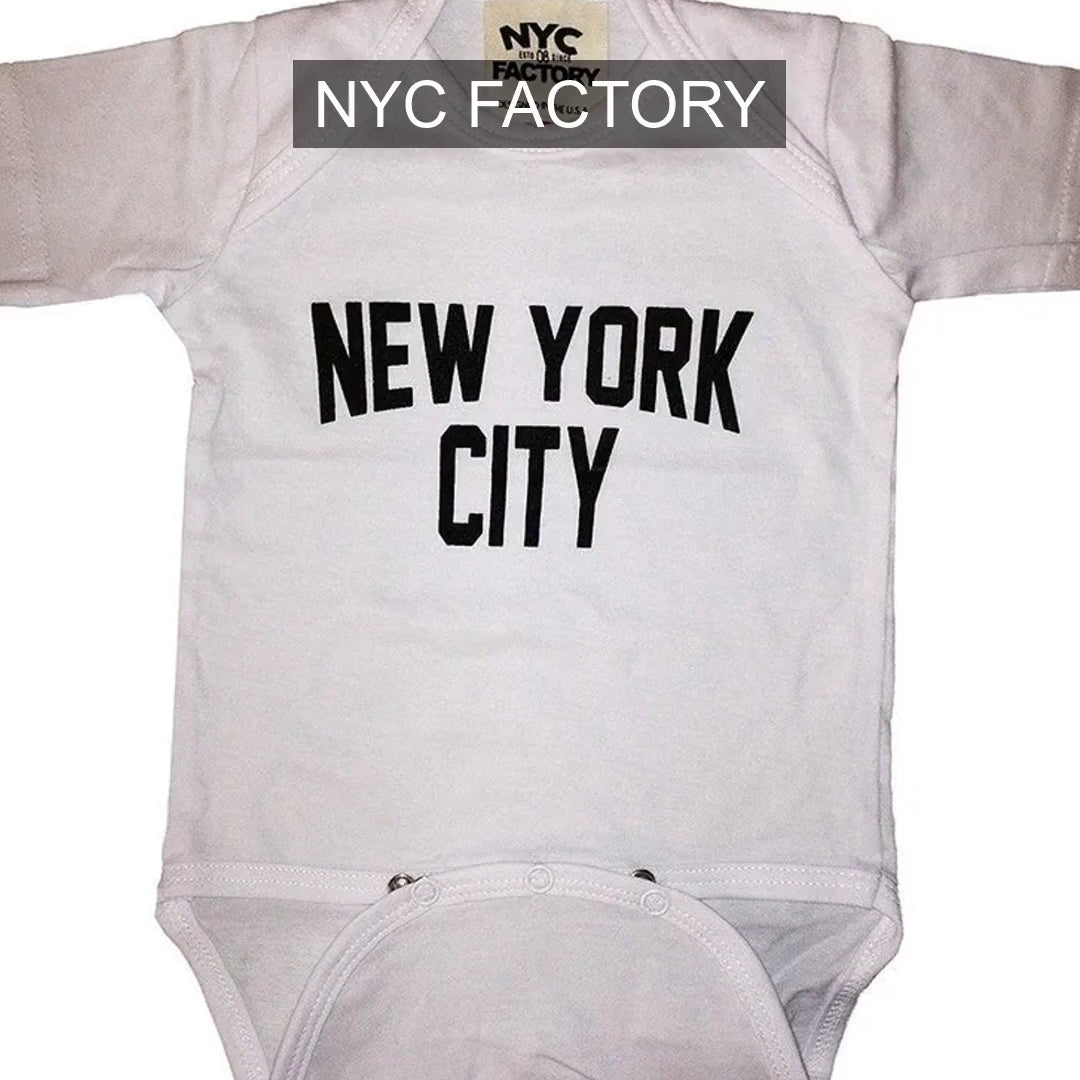 Load video: NYC Factory Unisex New York City Baby Bodysuit