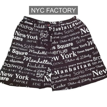 Noir New York Boxer Shorts NYC Pyjama Souvenir Cadeau Adulte Unisexe
