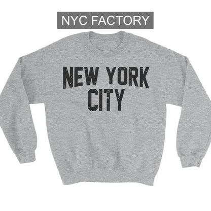 NYC Factory Men's New York City Distressed Gray Sweatshirt