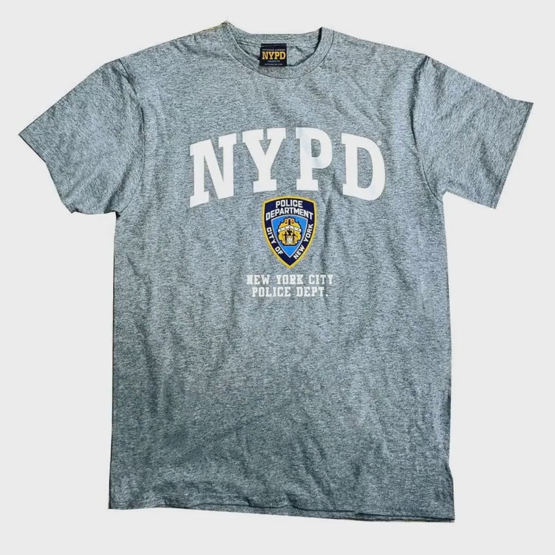 Offizielles NYPD T-Shirt Herren-T-Shirt in grau meliert New York City Police