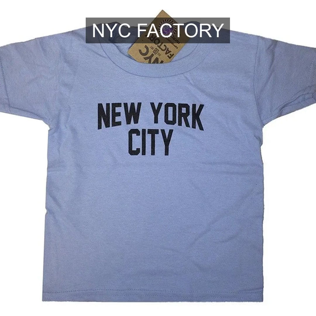 Cargar video: NYC Factory Girls' New York City Light Blue T-Shirt