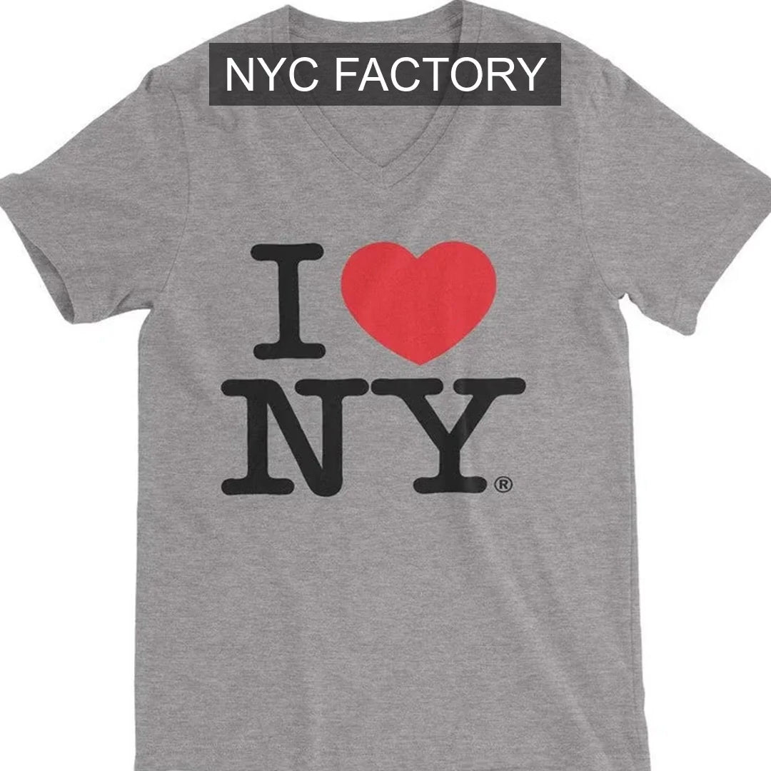 I Love NY Women's Gray V-Neck T-Shirt
