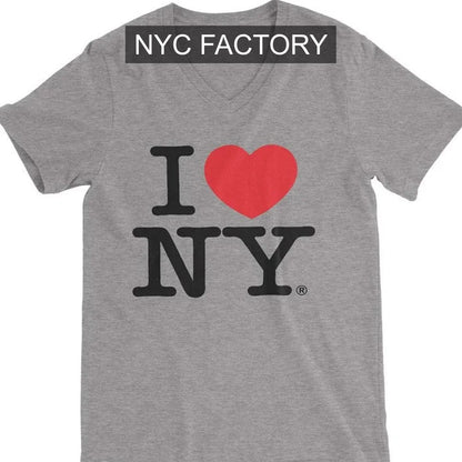 I Love NY Women's Gray V-Neck T-Shirt