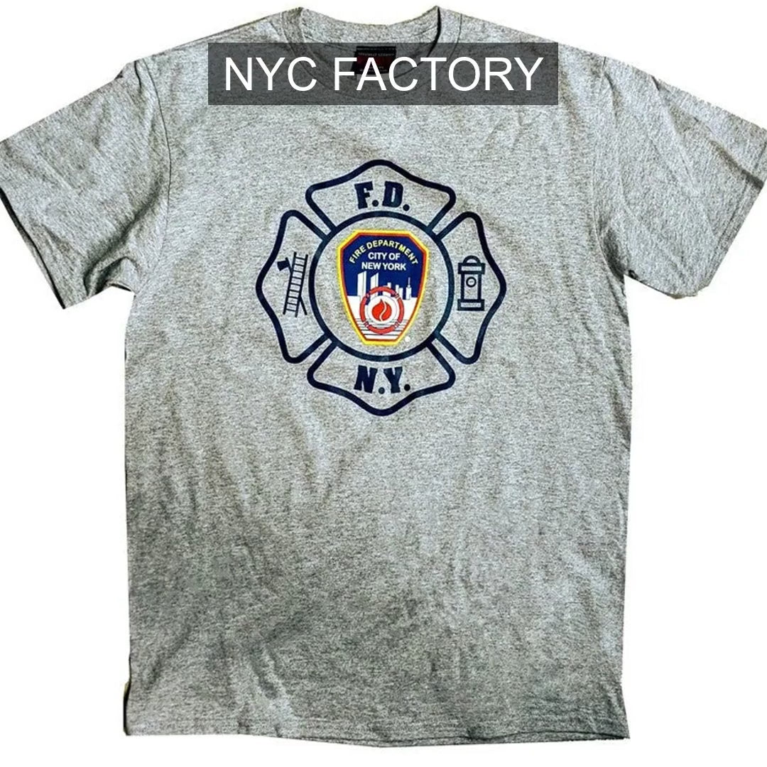 Charger la vidéo: FDNY T-shirt pour homme Gris chiné sous licence officielle