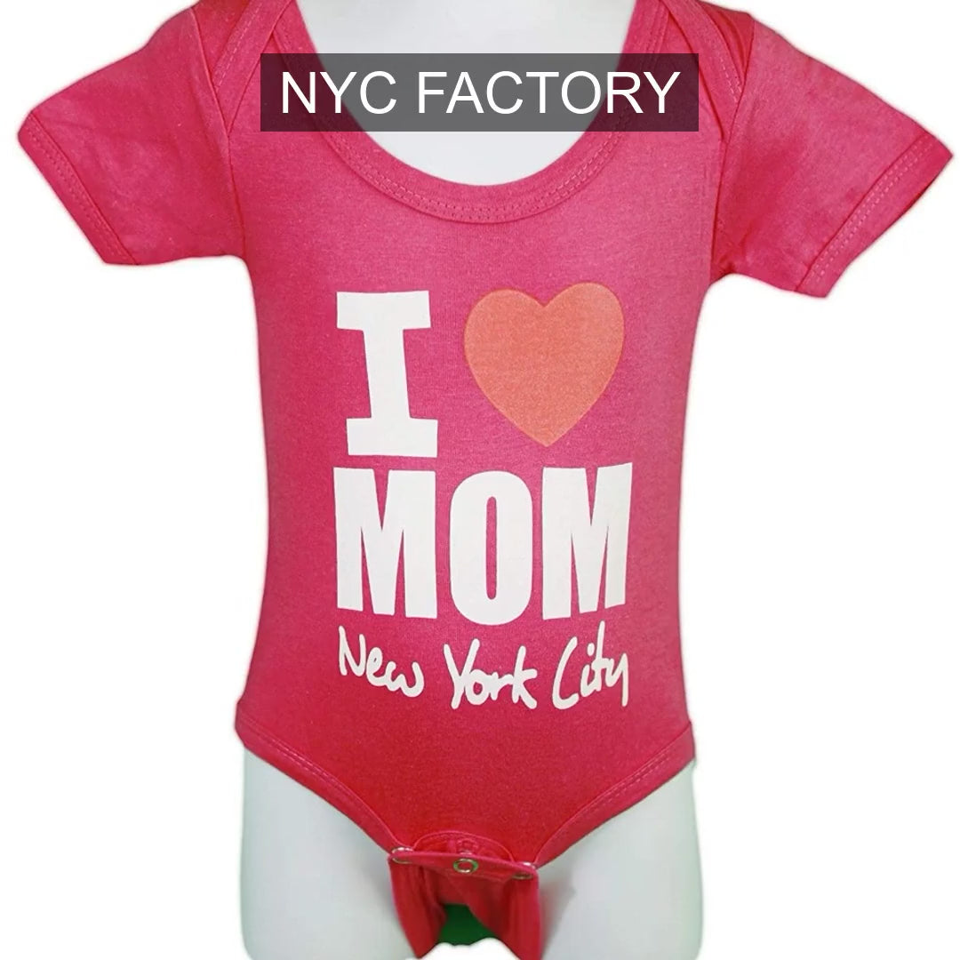 I Heart Mom Baby Body New York City Chemise cadeau fête des mères rose