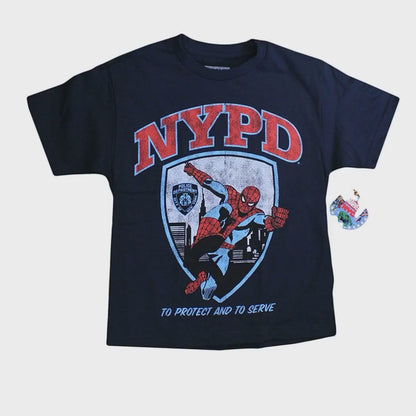 NYPD Boys' Officially Licensed Marvel Navy T-Shirt