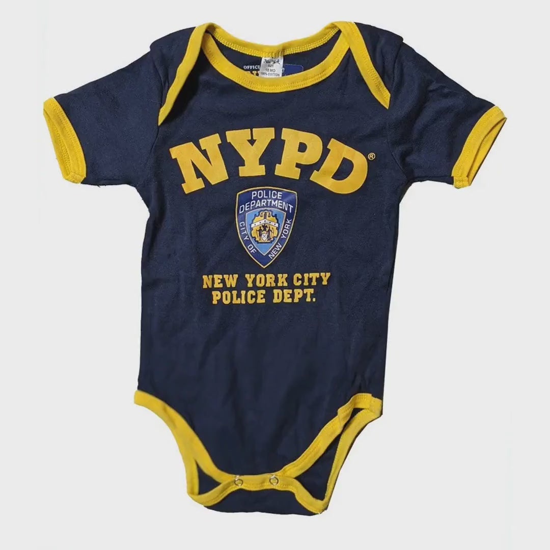 Cargar video: NYPD Baby Unisex Officially Licensed Navy Bodysuit