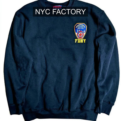 FDNY Sweatshirt Chemise à col rond pour homme Bleu marine Pompier Cadeau