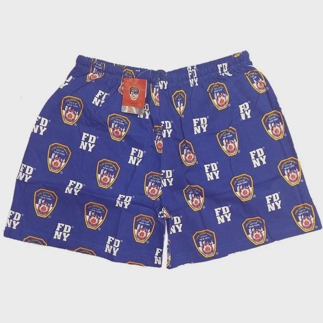Load video: FDNY Men's Officially Licensed Navy Boxer Shorts