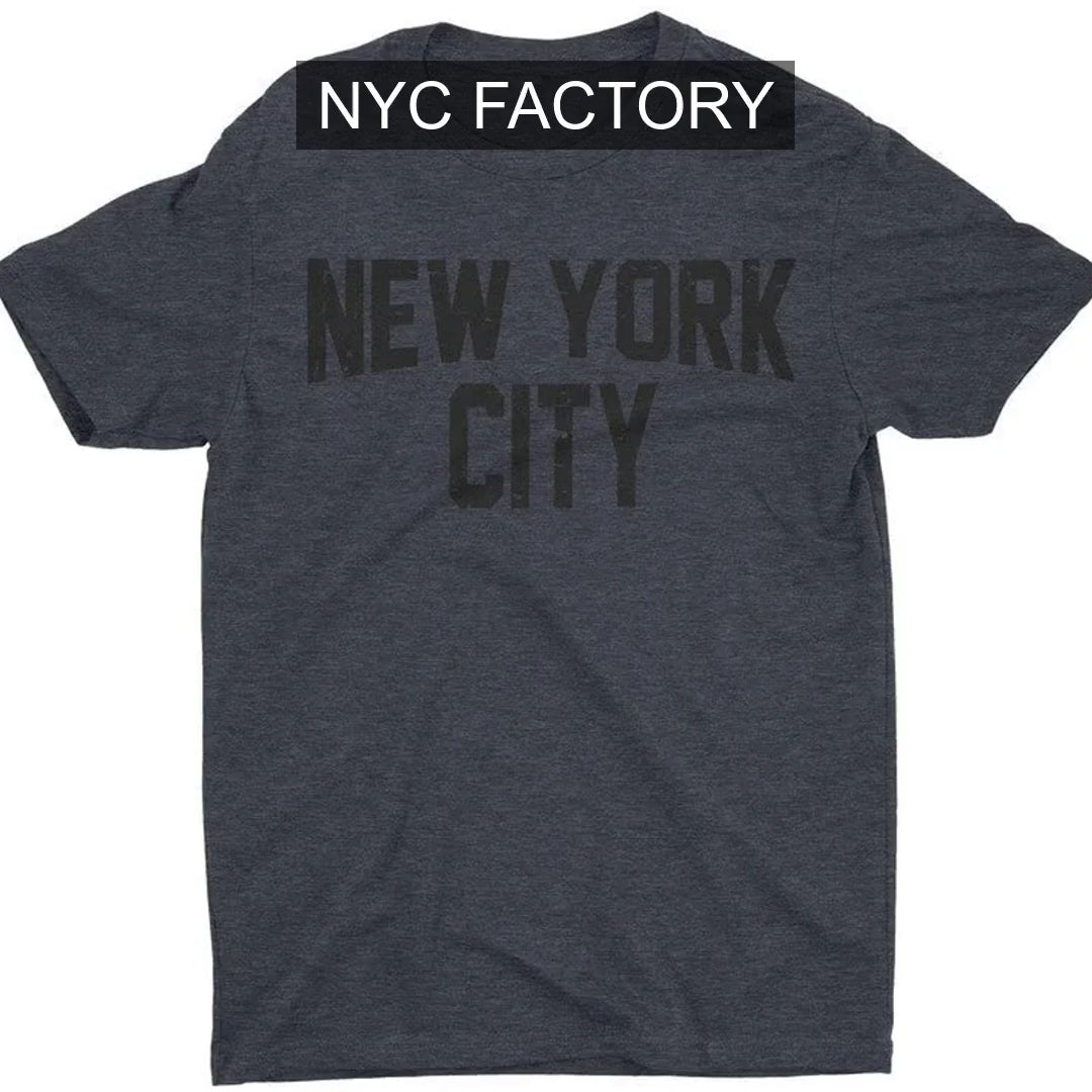 NYC Factory Unisex New York City Distressed Charcoal T-Shirt