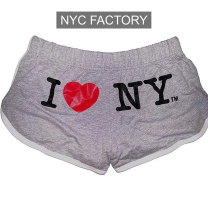 I Love NY Summer Shorts Damen Grau