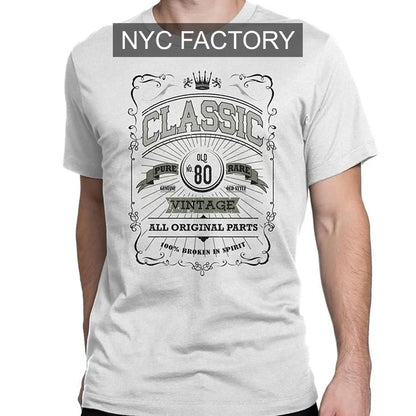 NYC Factory Men's 80th Birthday Vintage Black T-Shirt